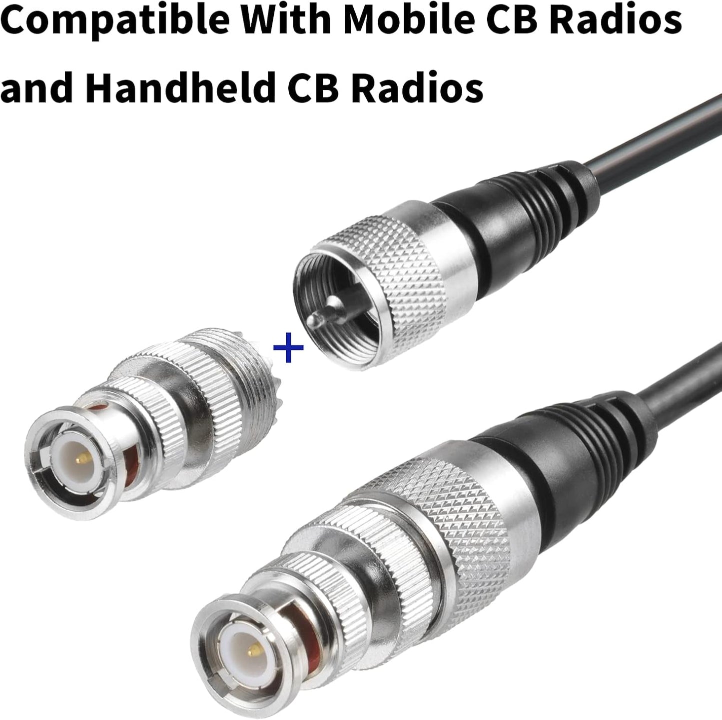 eifagur 27MHz PL-259 Long Range Magnetic Base CB Radio Antenna with BNC Male Connector for Mobile/Car Radio Cobra