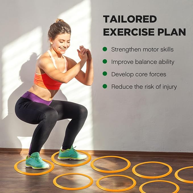 Deekin 40 Pcs Agility Rings Speed and Agility Training Rings Exercise Speed Circle Jumping Hoops for Training Toss Equipment, 15"