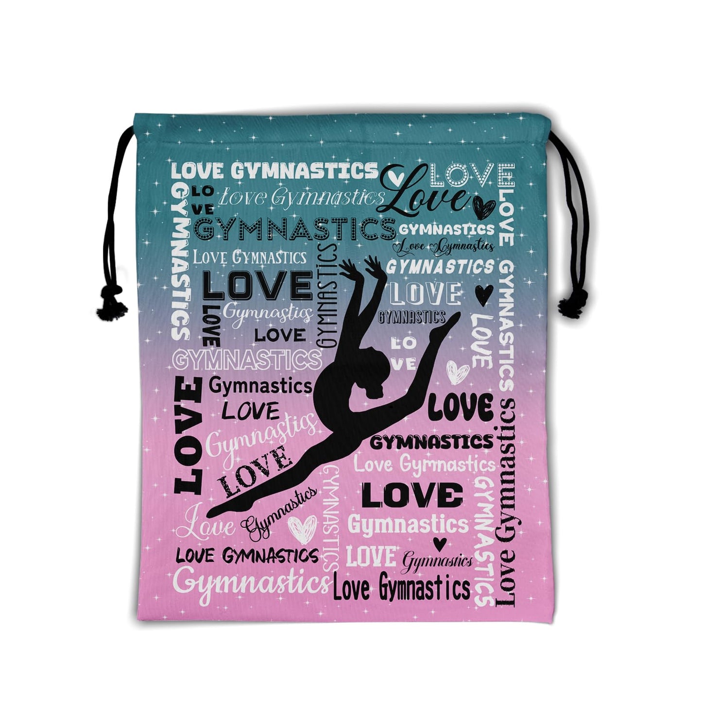 Giwawa Colorful Gymnastics Grip Bag Green Pink Adjustable Gym String Bag for Sport Travel Daily Use