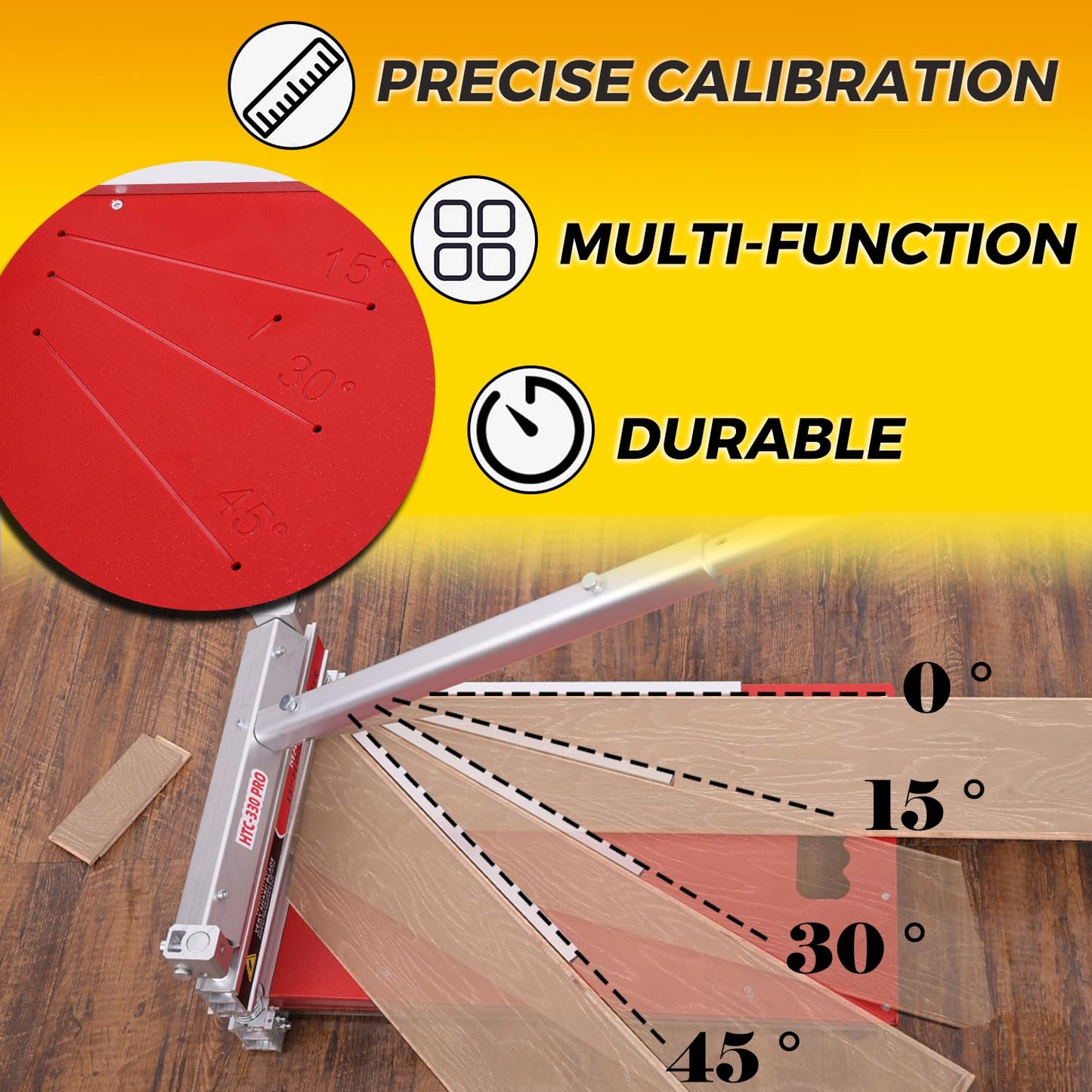 MAIHUITE 17mm Thick Professional Heavy Duty Floor Cutter,13" Vinyl Plank Cutter Flooring Tool for Fast, Dust-Free Cuts on LVP,LVT,SPC, Laminate | Easy-to-Use, Adjustable-Angle Cuts, Improve Efficiency