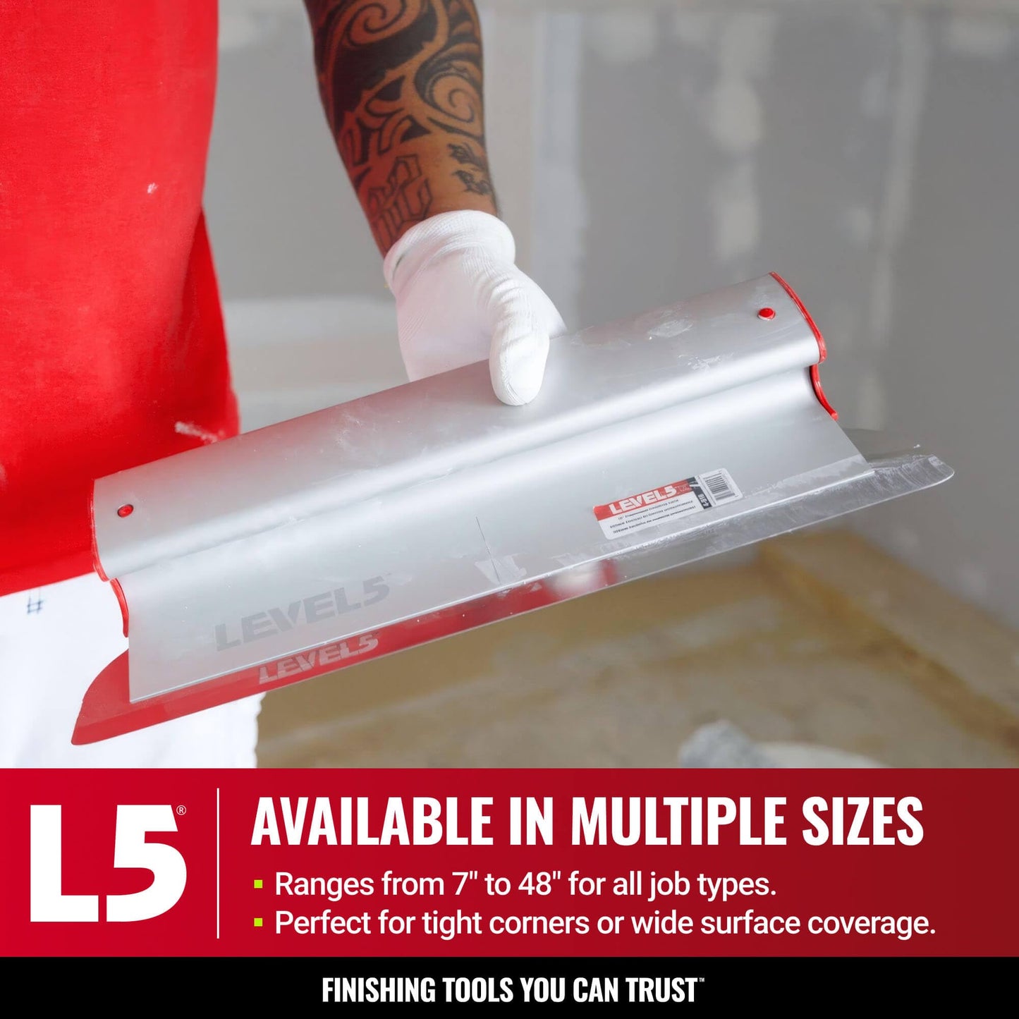LEVEL5 40-Inch Skimming Blade | Precision 0.3mm German stainless steel blade insert (replaceable), ergonomic aluminum blade profile | 4-940