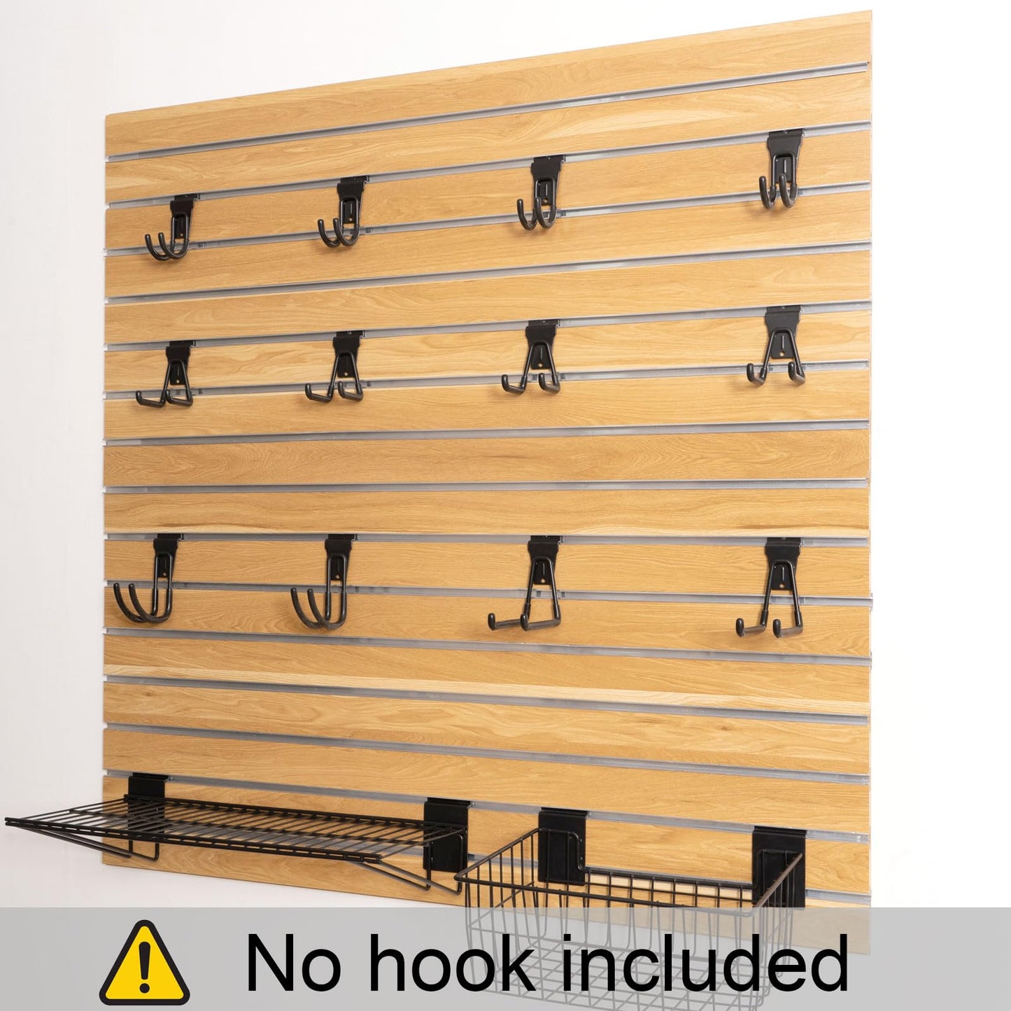 Slatwall Panels with Aluminum Reinforcement Strip, Maple Garage Slatwall Storage Systems 4’x4’ MDF Slat Wall Paneling for Retail Display, Shiplap Wall Paneling Slat Board Garage Slatted Panels