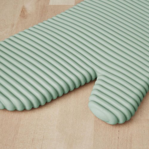 KitchenAid Ribbed Soft Silicone Oven Mitts - Heat Resistant 2-Pack Set, 7.5"x13", Pistachio