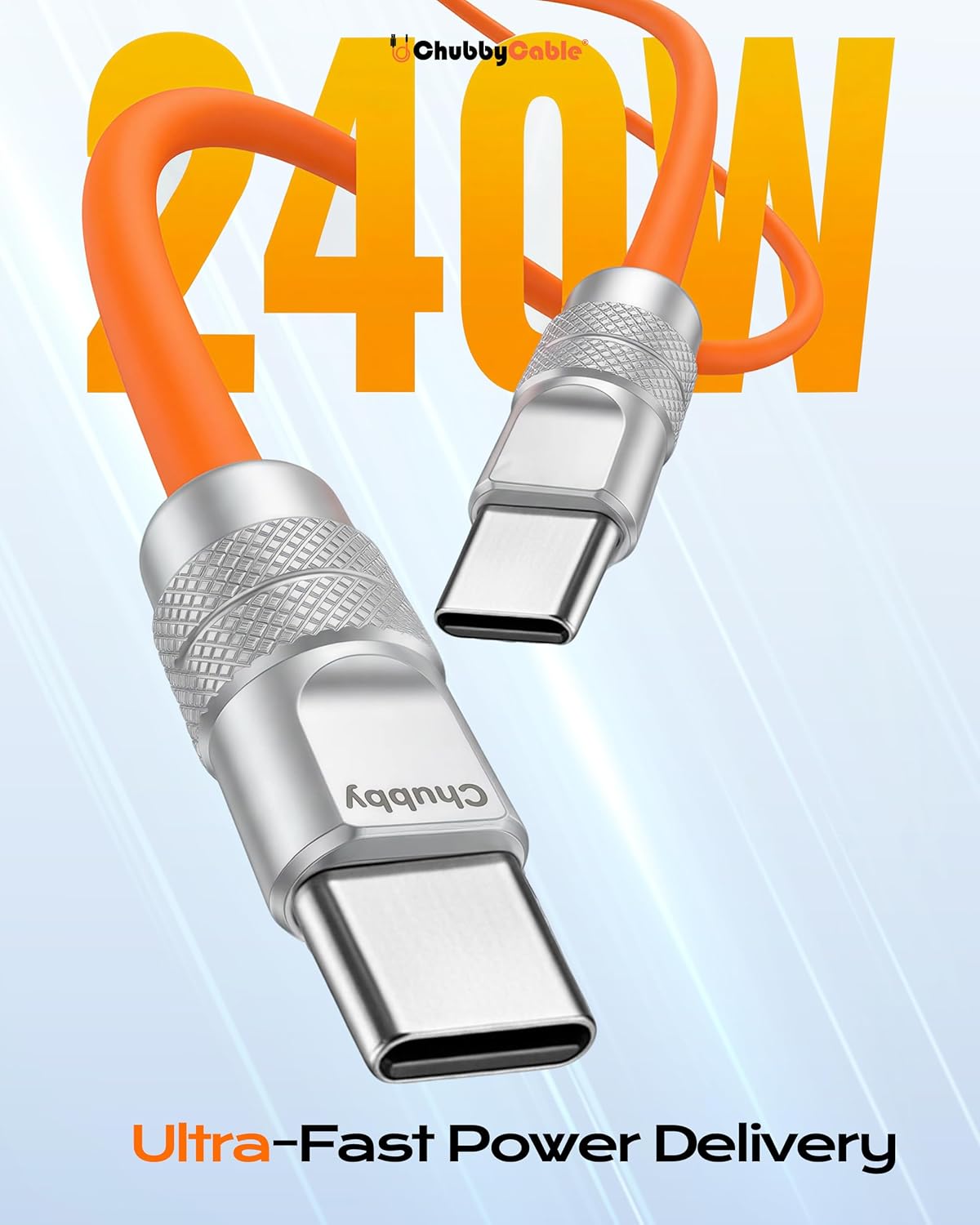 2.0 240W 17-15 6.6FT chubbycable Chubby USB C Fast Charging Cable Silicone Soft Durable USB C Cable Extra Thick Charger