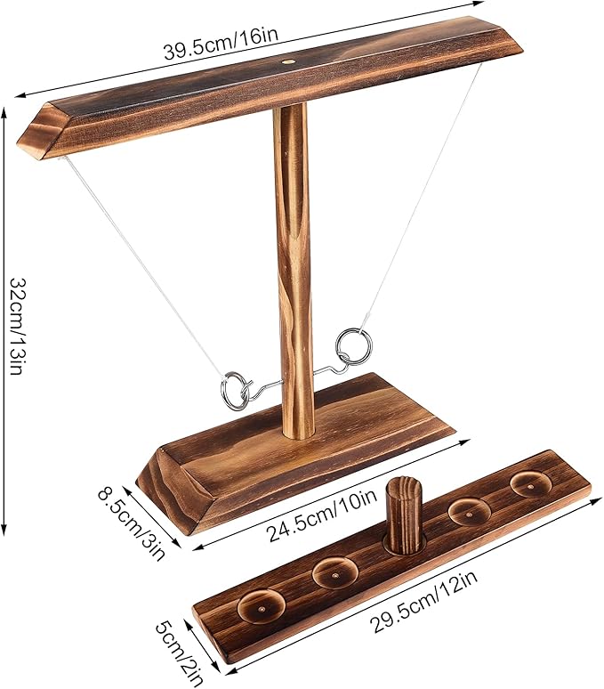 Ring Toss Games for Adults and Kids,Wooden Hook and Ring Game,Patio Decor,Fast-paced Home Party Interactive Game for Outdoor Indoor,Gifts for Men