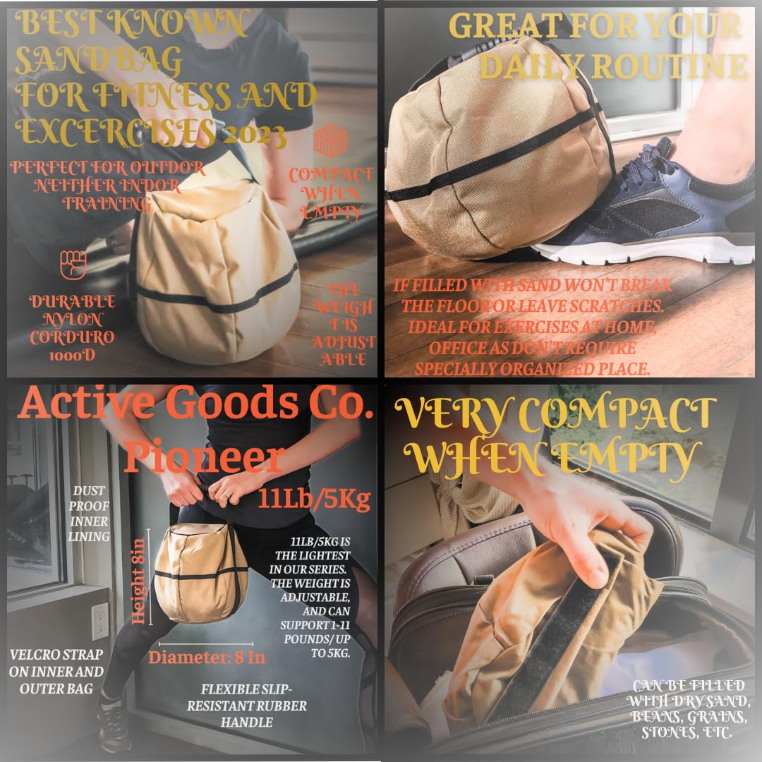 ActiveGoodsCo. Kettlebell Sandbag for fitness workout, different sizes 11Lb to 75lb. Visit to see the options… (May Vary, 1pack 20lb no weight)