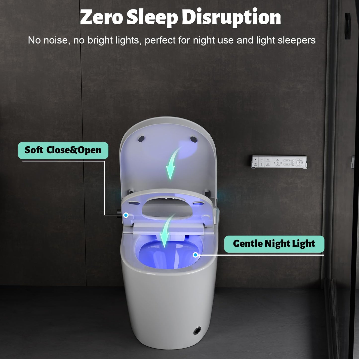 Smart Toilet with Bidet Built in, Bidet Toilet with Heated Seat and Night Light, One Piece Toilet for Bathroom, UV-C light, Foam Shield, Dual Flush - Manual Lid/Seat