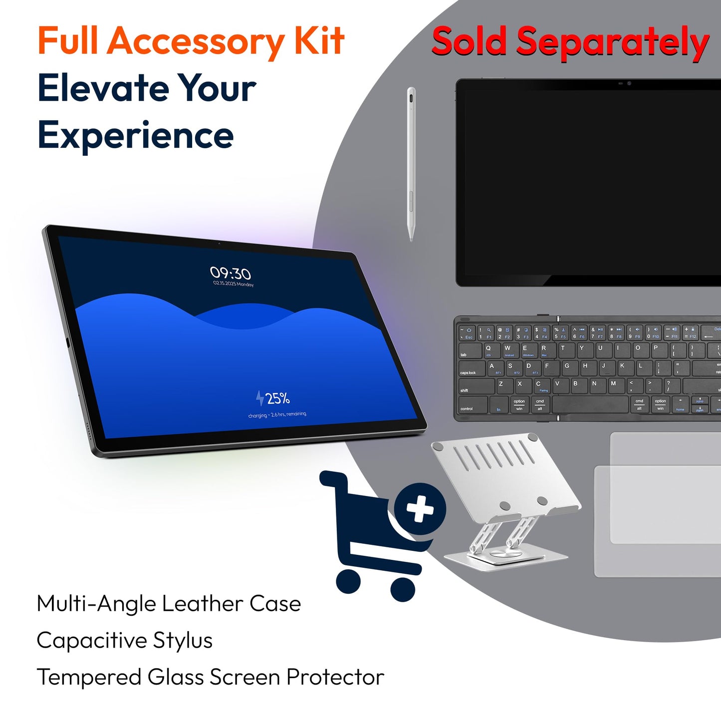 MESWAO 15.6 Inch Android 14 Tablet, 2026 Large Tablet with1080 IPS HD Display Big Screen, 8-Core, 6GB+128GB, Support 1TB TF Card, 12000mAh Long Lasting Battery for Movie/Work-Space Gray