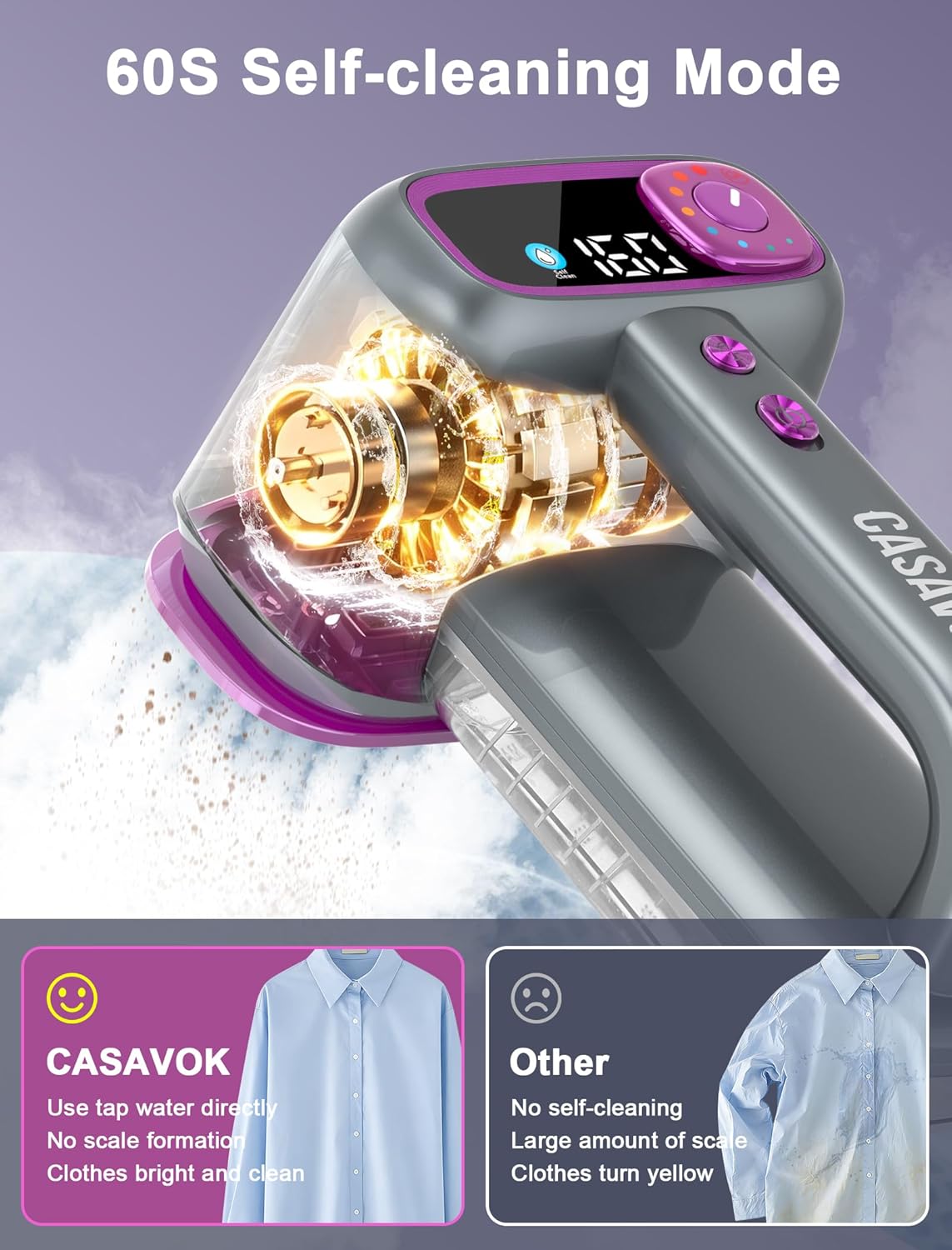 Skiennix Travel Steamer - 2-in-1 Handheld Clothes Steamer with 160ml Water Tank | 6 Steam Modes