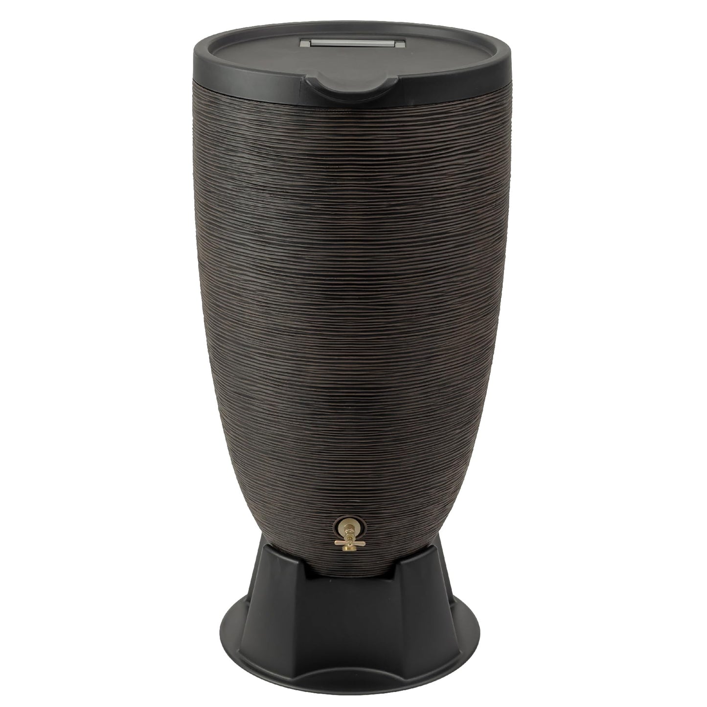 RTS Home Accents 50-Gallon Newport Rain Barrel with Stand and Removable Lid, Bronze Color