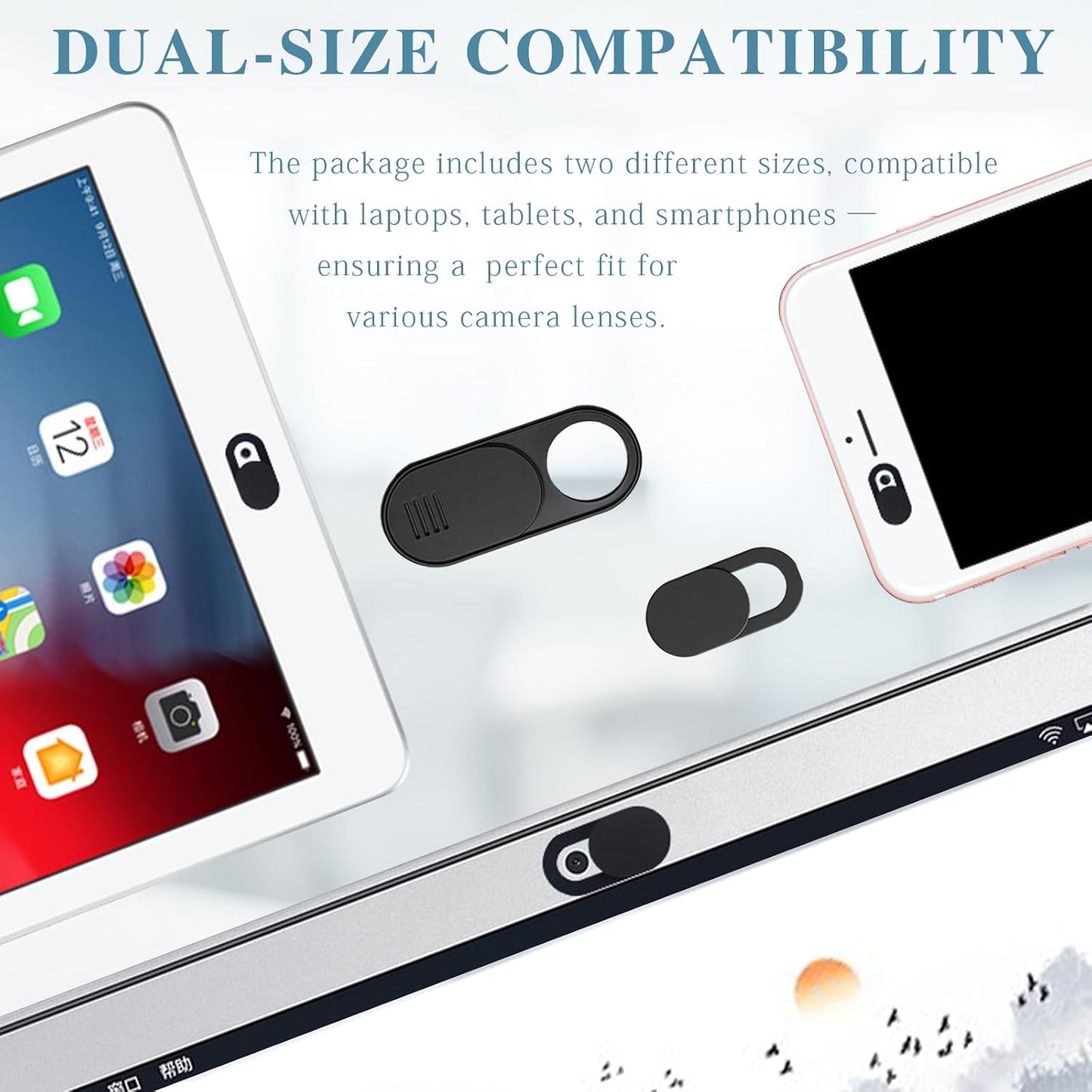 Brvlsoc (12-Pack) Laptop & Phone Camera Cover Slide Ultra-Thin Privacy Webcam Cover for Laptop, PC, Tablet, Smartphone