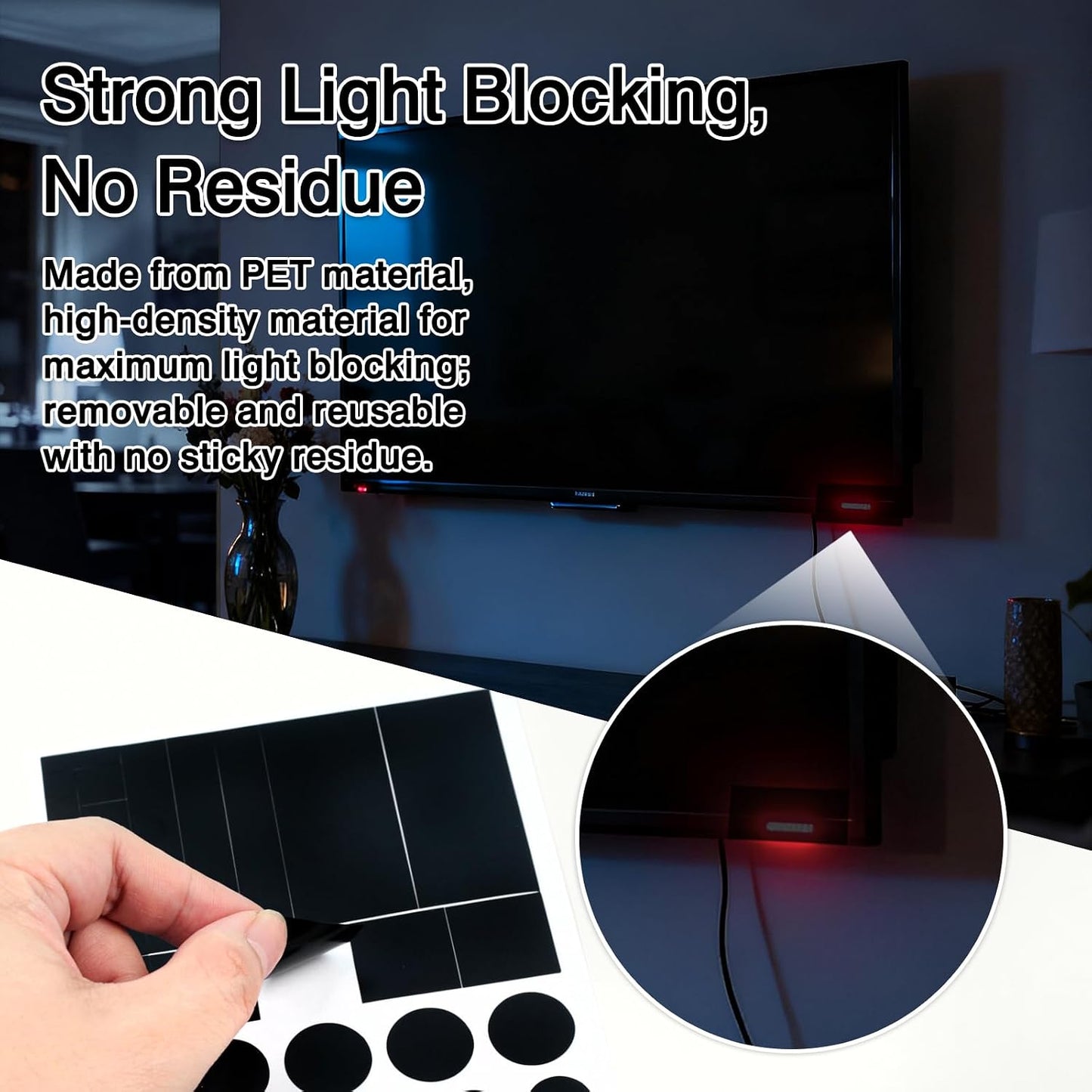 Brvlsoc Vinyl Webcam Covers Restickable Privacy Stickers for Laptop, Smartphone, Tablet, Smart TV & Game Console Black