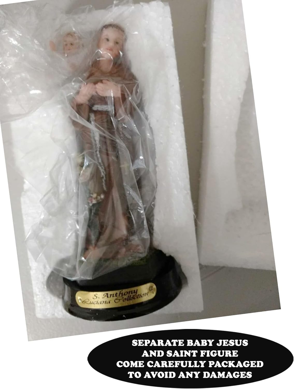 St. Anthony of Padua Statue | 5-Inch Figurine with Laminated Prayer Card & Pocket Token Set