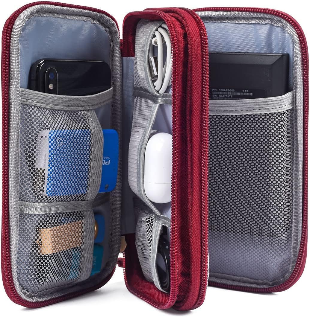 CAOODKDK Electronics Accessories Organizer Pouch Bag, Travel Universal Organizer for Cable, Charger, Phone, SD Card