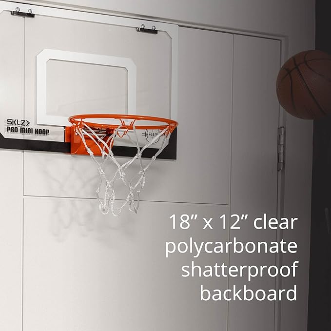 SKLZ Pro Mini Indoor Basketball Hoop - Over The Door ??Portable - Great For Home, Dorms, Offices, and Gifts