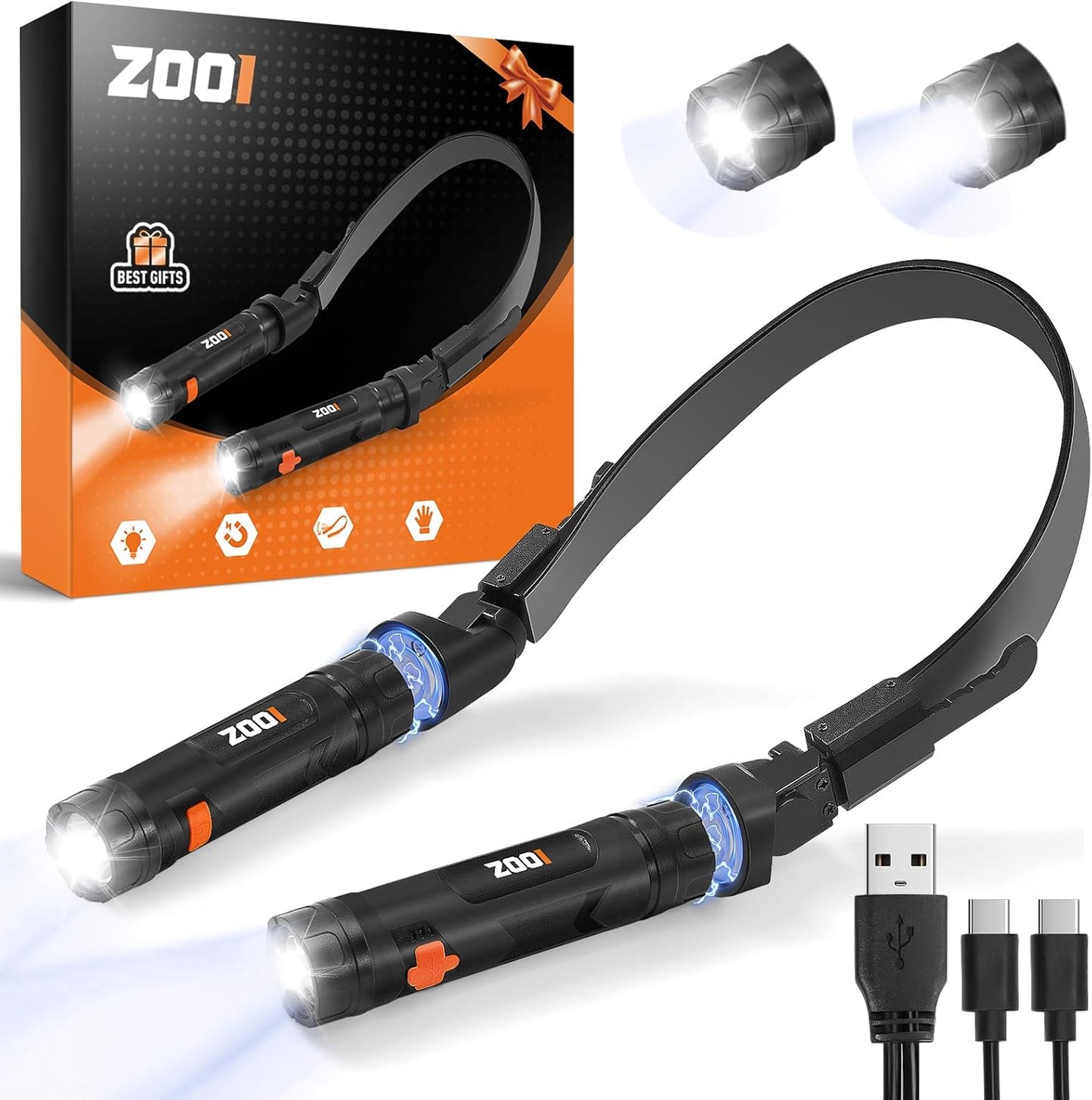 ZOOI Neck Light - Versatile Flashlight Lamp for Dads | Perfect Gifts for Father's Day, Camping & Fishing
