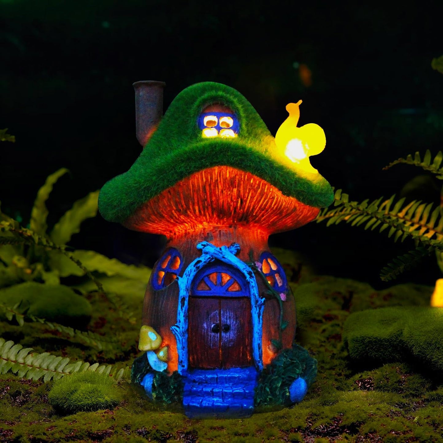 Skiennix Mushroom Garden Statues - Solar Powered Fairy House Figurine for Outdoor Decor | Perfect Gift for Women, Moms, and Grandmas