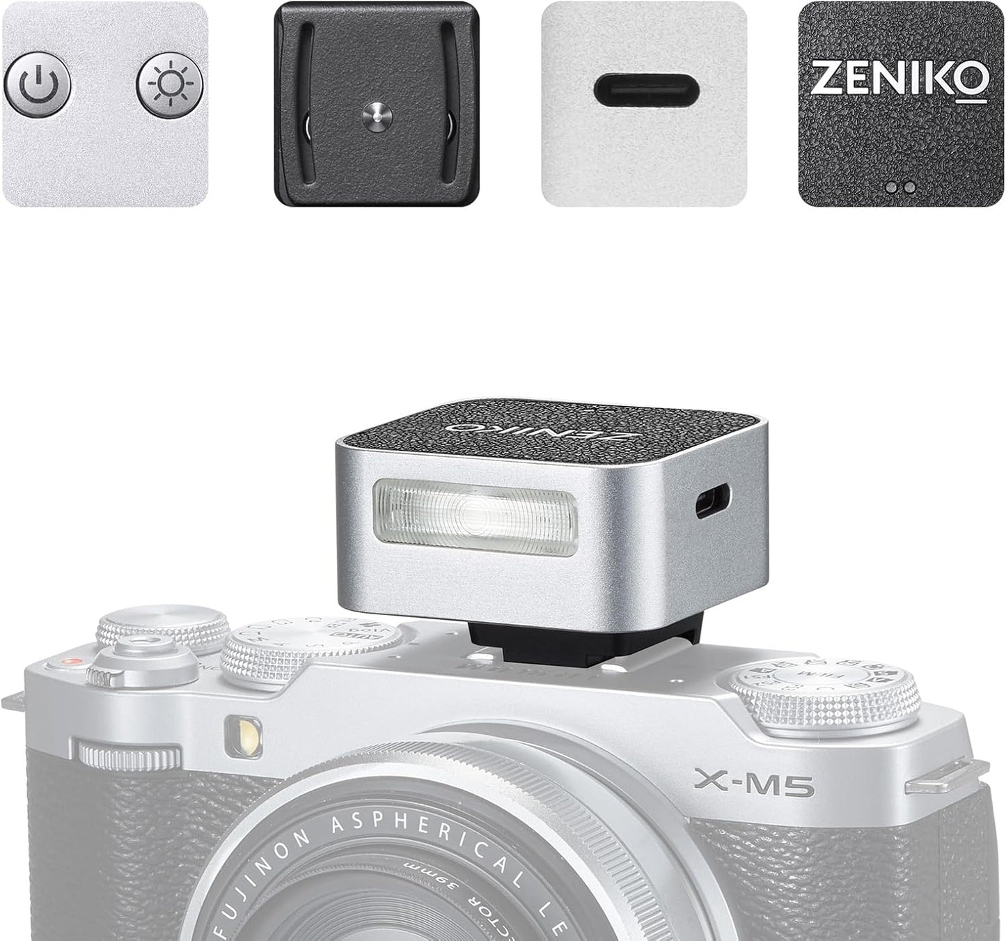 ZENIKO ZF04 6500K200K,372 Lightweight On-Camera Flash,Mini Flash Speedlite, CCT Full-Power Flash Light with Universal