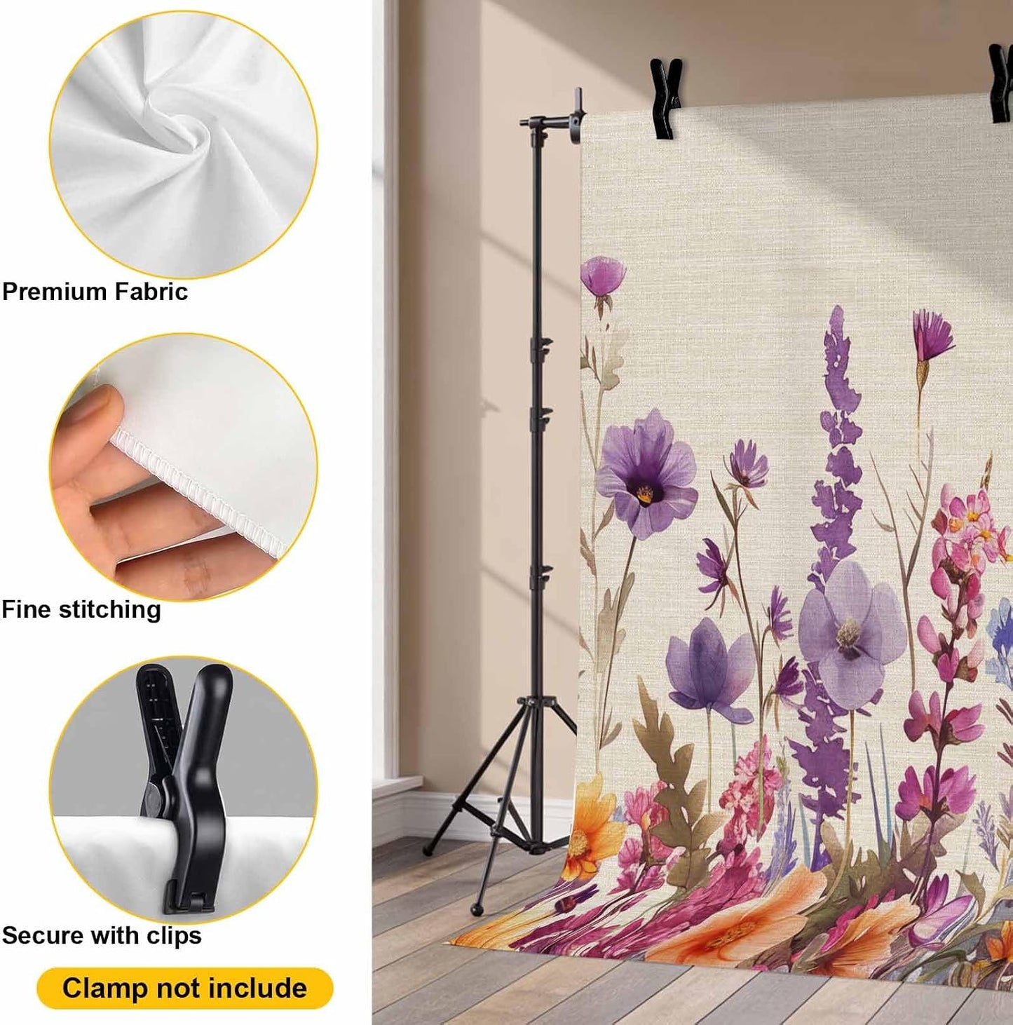 Vyrn Klynt Country Decor,8x6ft Flower Purple Lavender Plant Photography Backdrop for Portrait Photo,Photoshoot