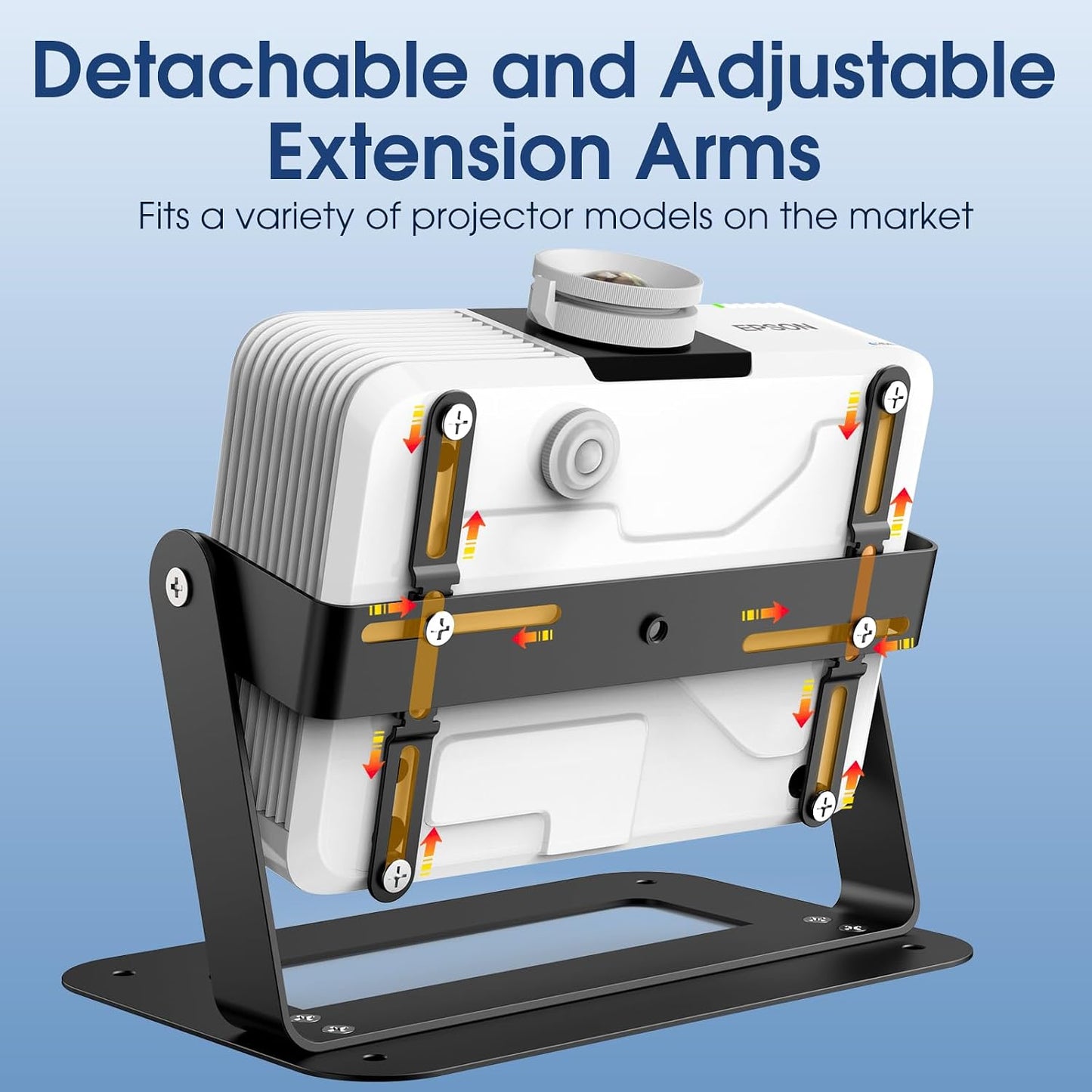 DAWASAPAT Desktop Foldable Stand, Universal Projector Ceiling Mount with Adjustable Plate Arms, Wall Mount with Cable