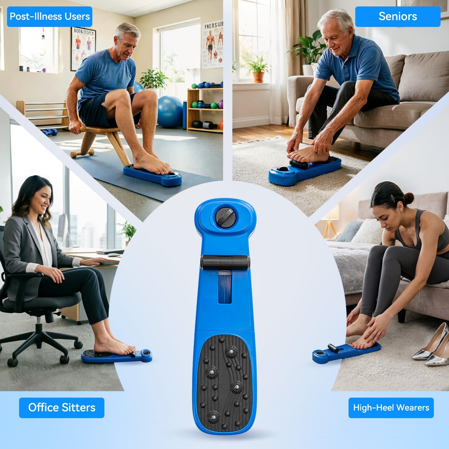 Foot Arch Trainer & Flat Foot Corrector - Adjustable Resistance Exerciser with Magnetic Massage Roller for Plantar Fasciitis, Ballet & Rehab