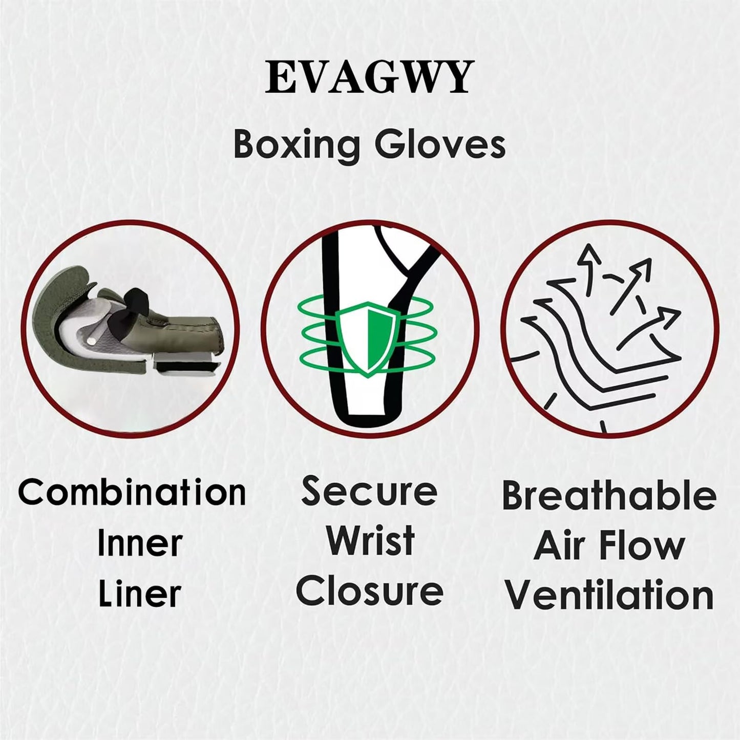 EVAGWY Boxing Gloves for Men and Women，Pro Training Sparring，Suitable for Boxing Kickboxing MMA Fighting，Adult Heavy Punching Bag Gloves，Workout Gloves for Boxing，Muay Thai (Black, 10OZ)
