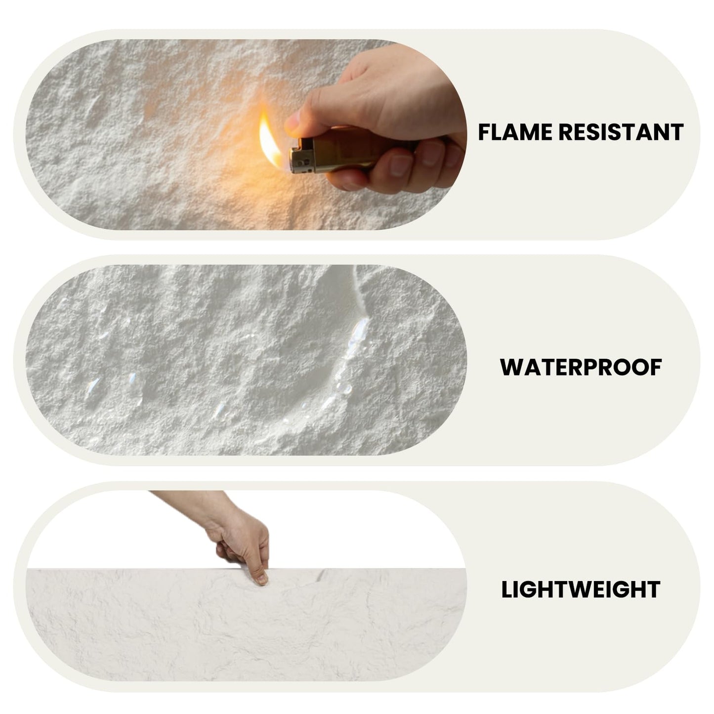 3D Faux Stone Wall Panels, 1.18" (30MM) Extra Thick PU Stone Panels for Interior Wall Decor, 4 Pack Waterproof Lightweight Cement Texture Accent Panels for Living Room, Office, 47.2" x 23.6", White