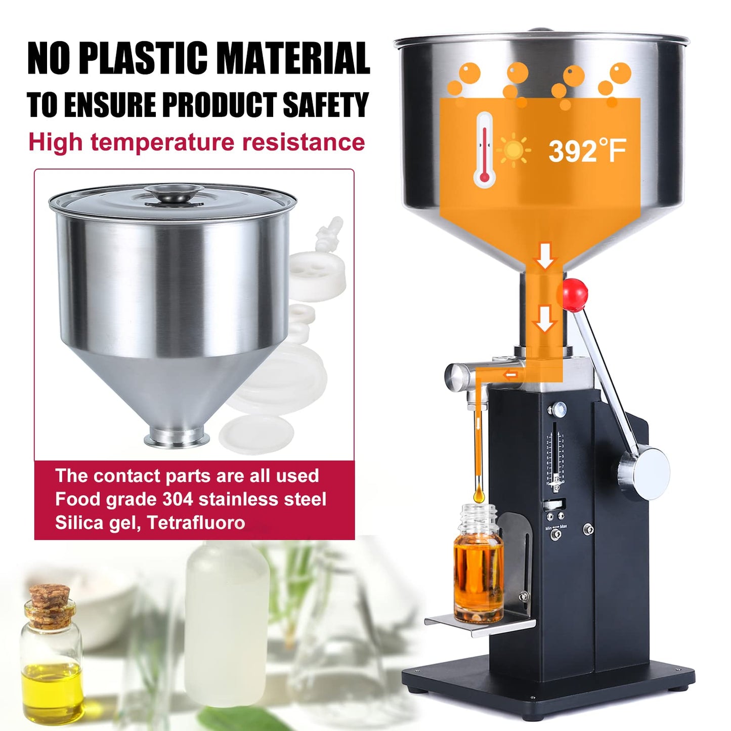 KIMTEM Liquid Filling Machine,Bottle filling Machine, A03 Pro 100ml Manual Filling machine For Liquid Paste Cosmetic Cream