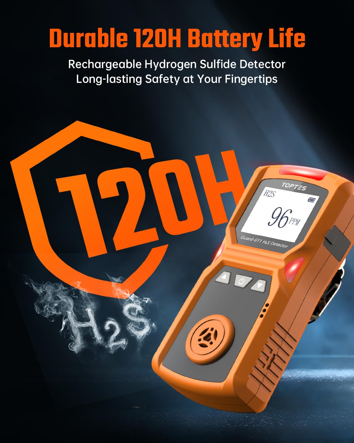 Guard-101 4-in-1 Gas Detector for H2S, CO, LEL, O2 & Guard-611 Portable H2S Gas Detector for Personal Safety in Industrial & Home Environments
