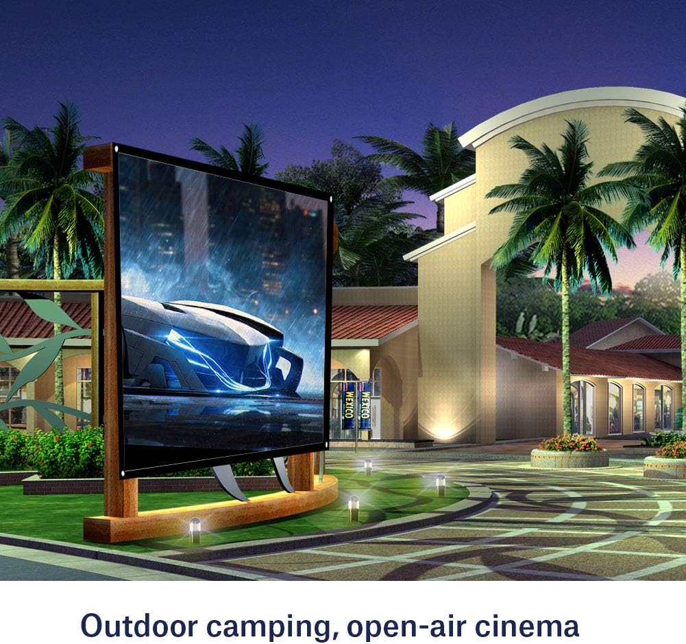 Yosoo Health Gear 16:9 40 120 inches (72in) Projection Screen Indoor Outdoor Projector Curtain, Thicken Portable White