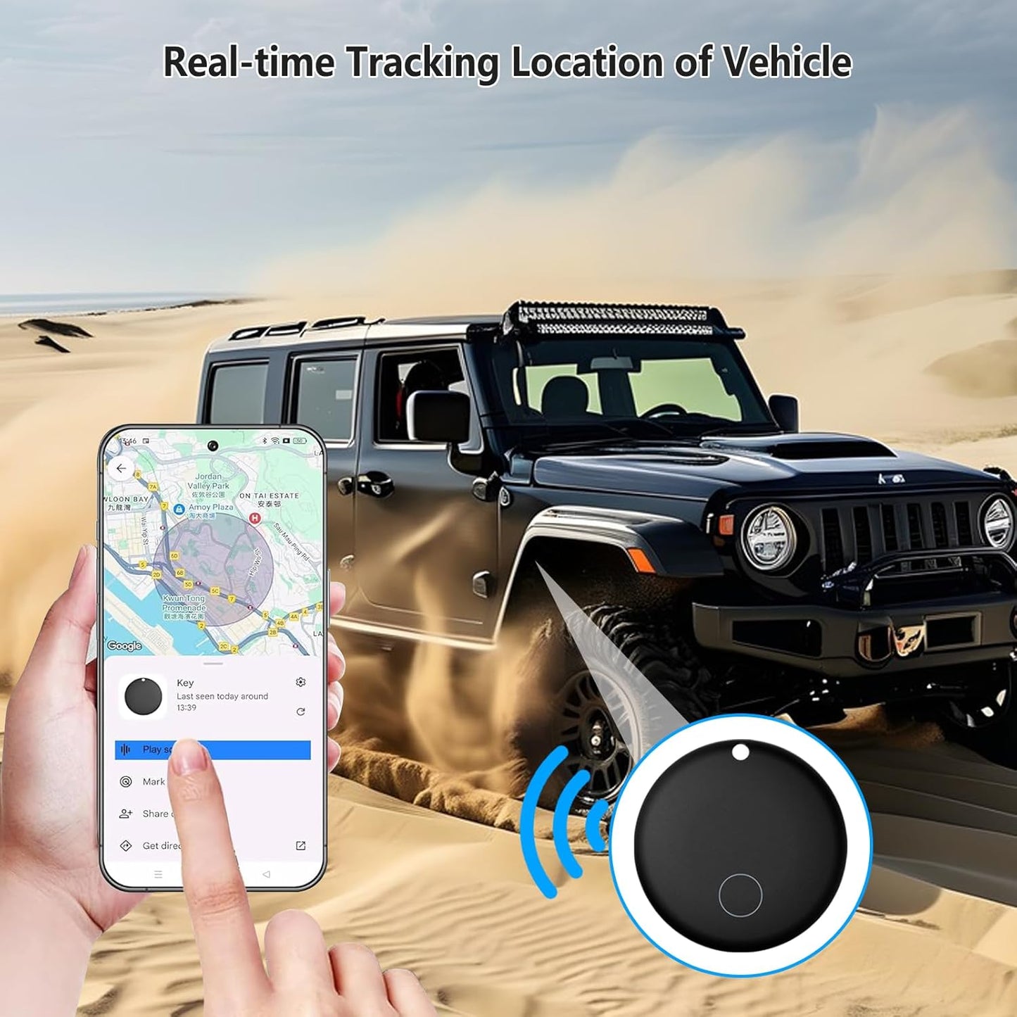 Frylaa GPS Tracker for Vehicles,Hidden GPS Car Tracker with Magnetic Case,Work with Google Find My(Android