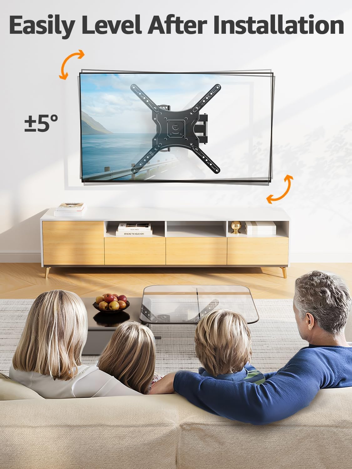 ELIVED 26-60 Inch 400x400, 77 lbs. Full Motion TV Wall Mount for Most TVs, Articulating Arms Swivel and Tilt tv Mount