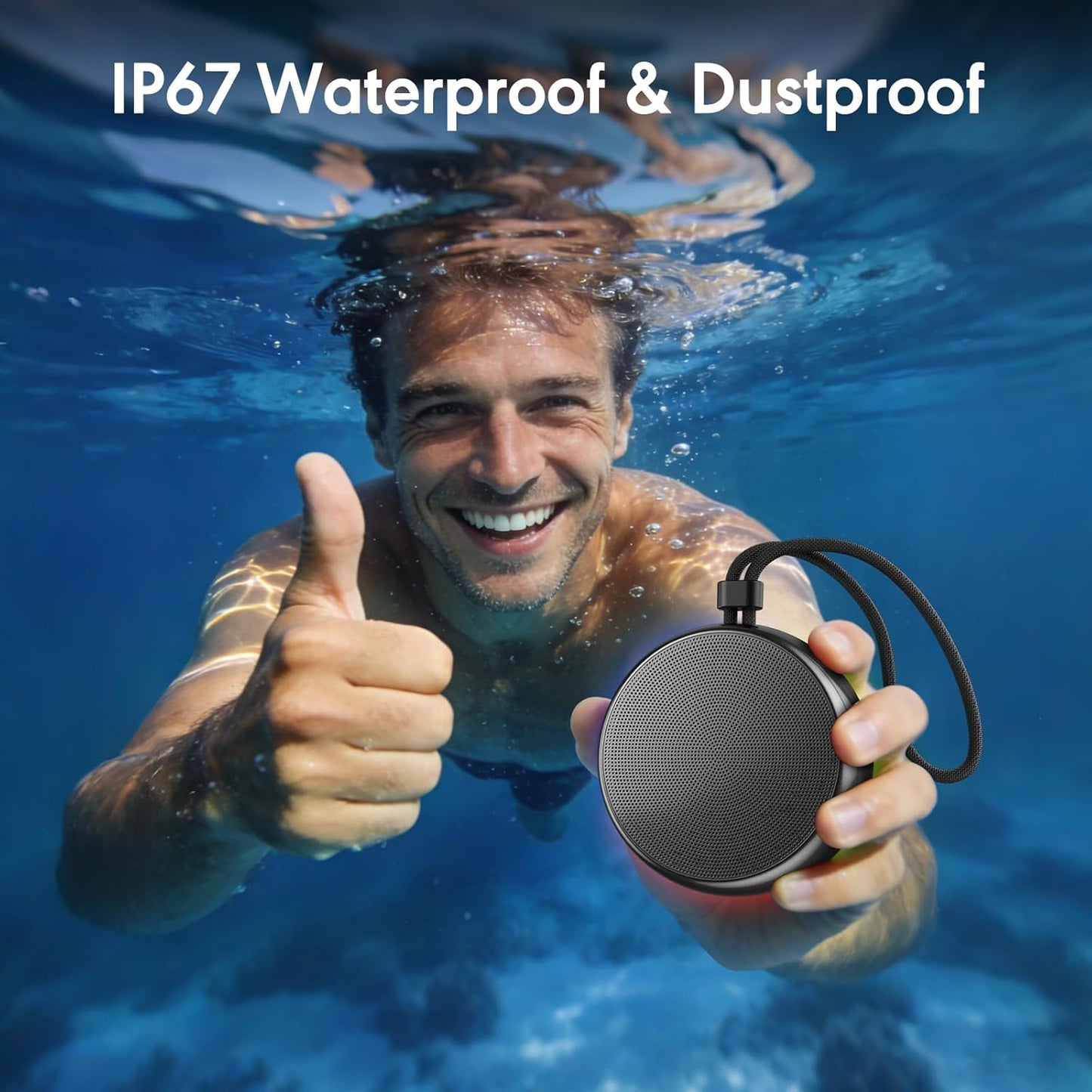 SMILEBOP IP67 5.4, Shower Speaker Bluetooth Waterproof, Waterproof Portable Wireless Speaker with Metal Body, Bluetooth