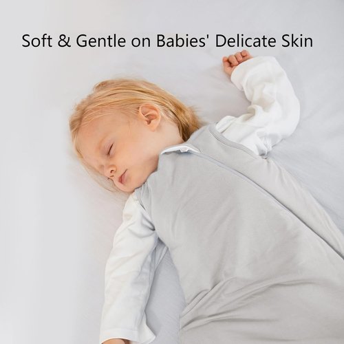 BubblePanda Bamboo Sleep Sack - Soft 1.0 Tog Toddler Blanket for 6-12 Months | 2-Way Zipper Design