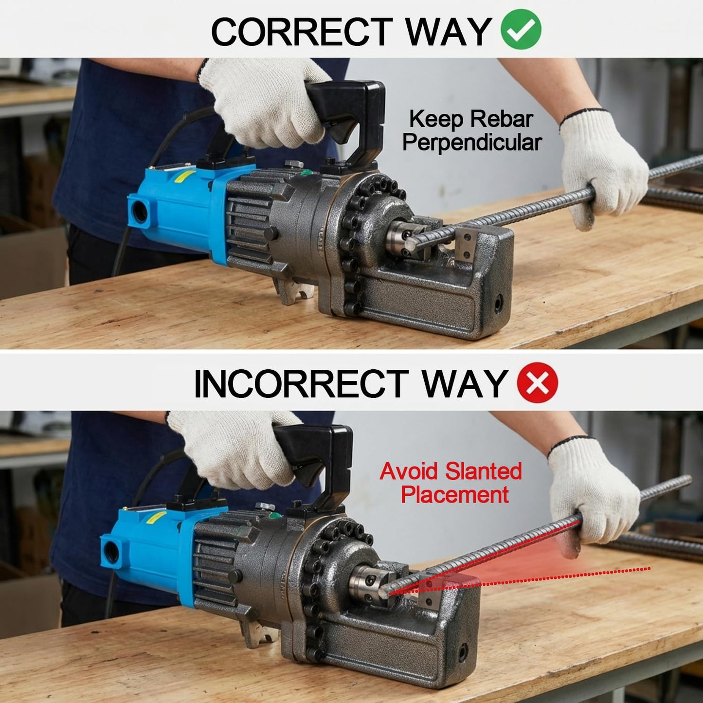 7/8" Electric Hydraulic Rebar Cutters 1400W Portable Rebar Cutter 110V/60Hz Fast Cutting 4-22mm #3– #7 in 1.5-2.5s for Construction with Stainless Steel Carry Case RC-22
