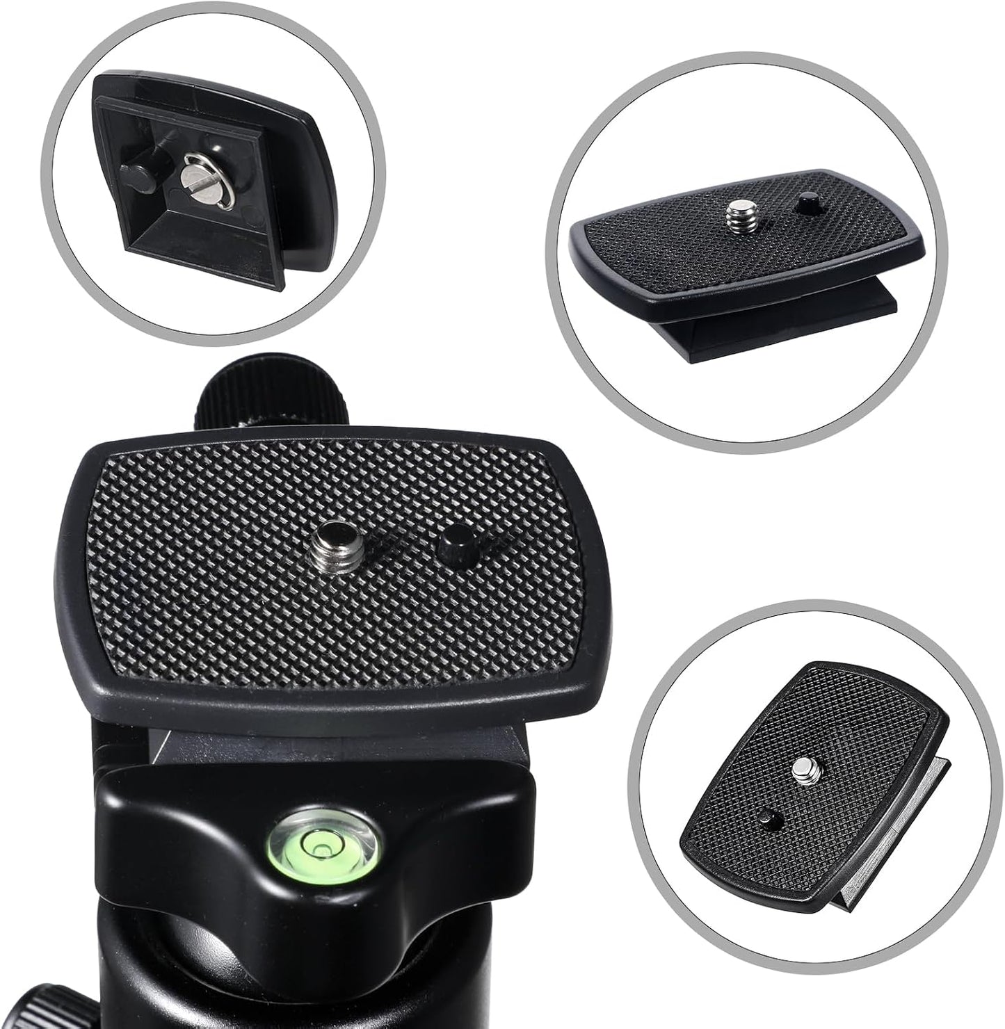 Gemoioio 3-Pack, 43mm 1/4"-20 Arca-Type Quick Release Plate Universal Camera Mount Plate with Screw Durable Aluminum QR