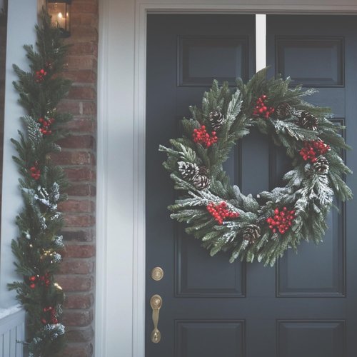 4 Pack Wreath Hangers - Heavy Duty Over The Door Hooks for Towels, Coats & Bags | No Drill, 8"-12" Size