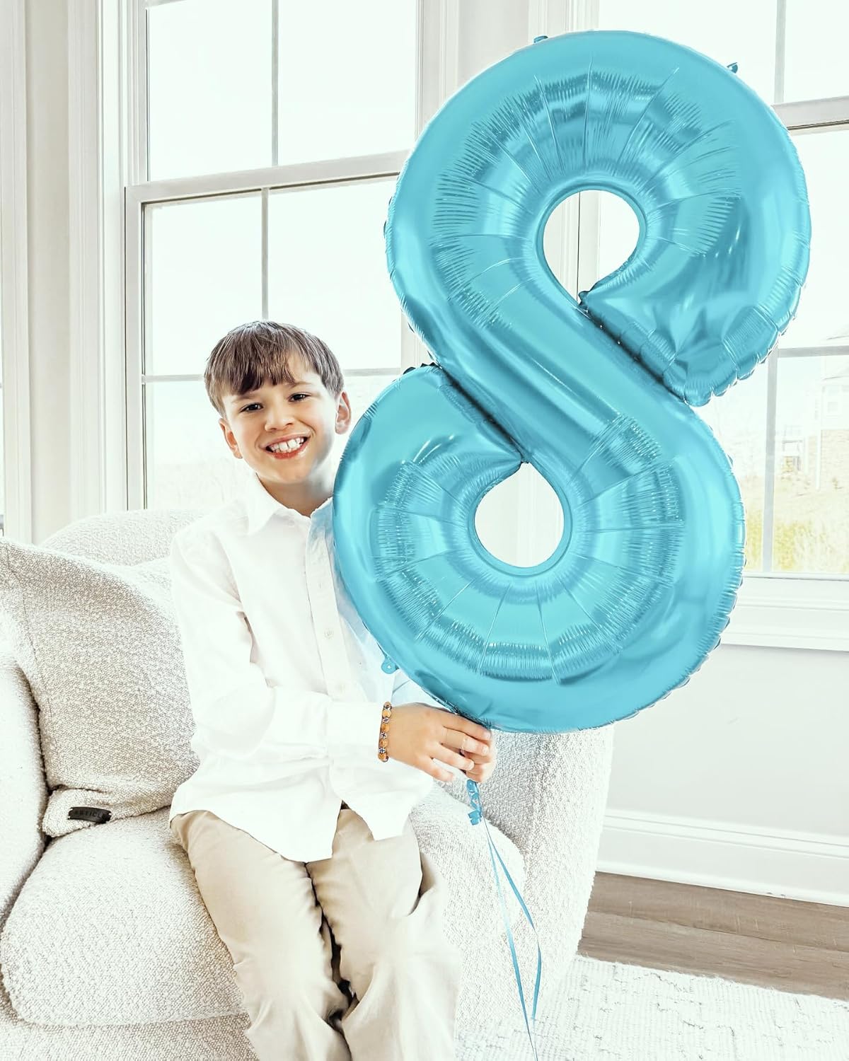 Pearlescent Blue 40-Inch Number 1 Balloon | First Birthday Decorations for Boys & Girls