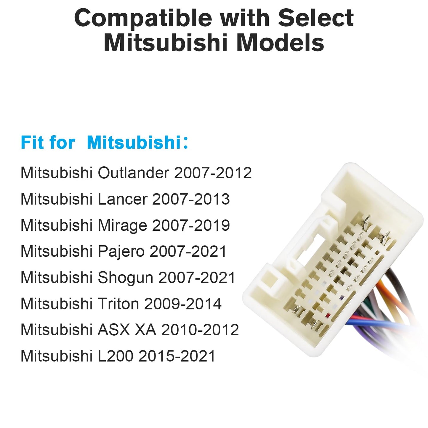 20Pin ISO Radio Wiring Harness Car Stereo Wire Adapter Compatible with Mitsubishi Outlander Lancer Mirage Pajero Shogun