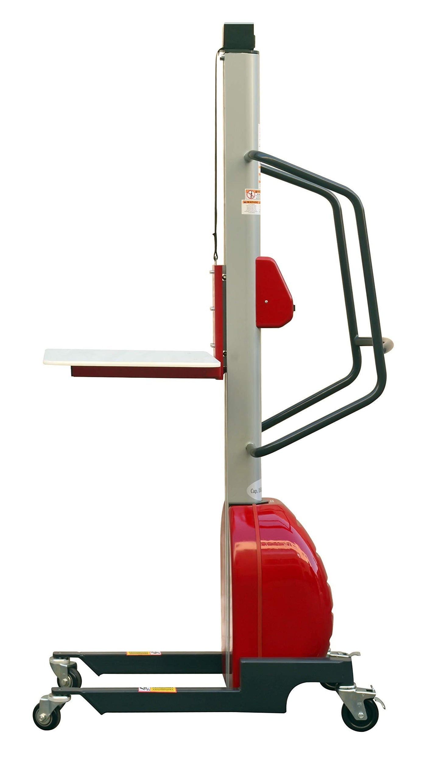 Electric Lift Work Positioner Truck, 330 lbs Capacity, 59" Lift Height, Belt Pulling System, Steel, Lightweight, Quiet and Easily Maneuverable (330lb 59" Raised Platform Height)