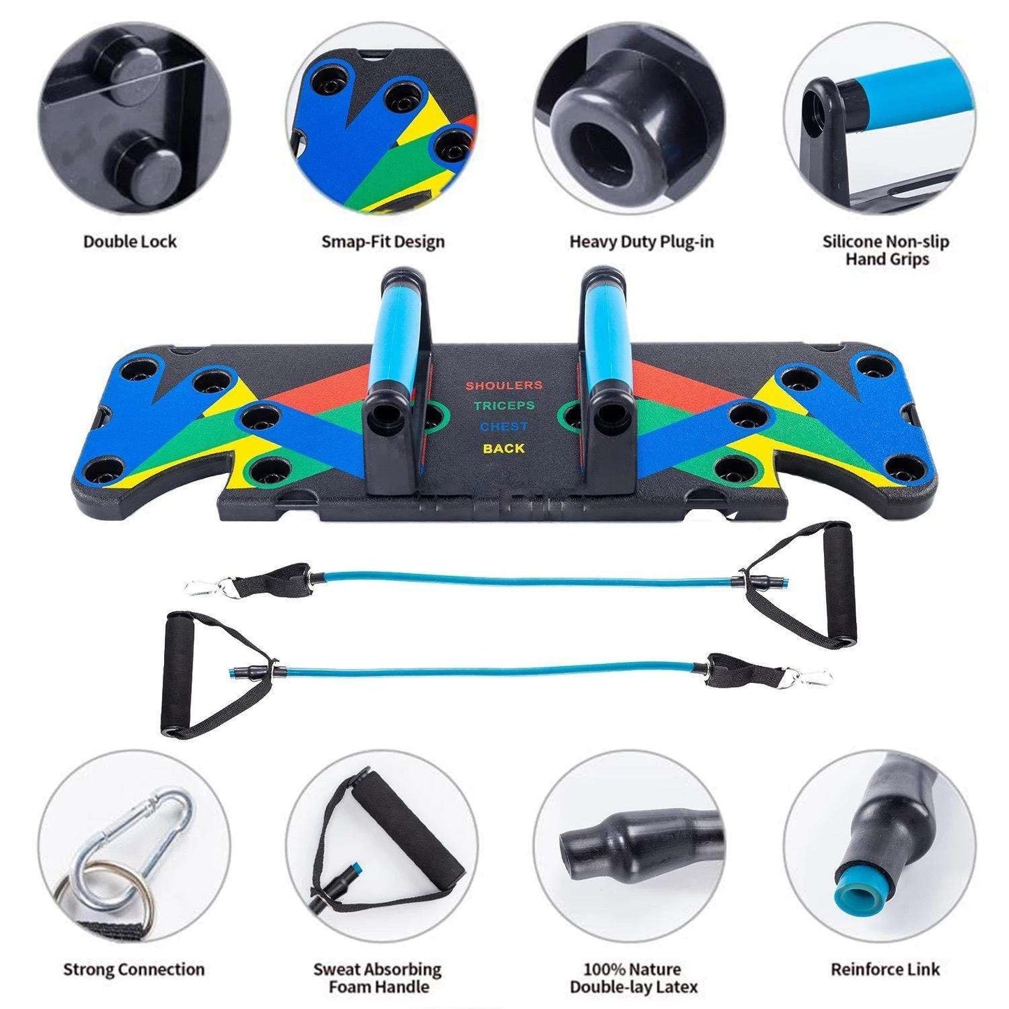 Resistance Bands with 9 in 1 push up Board Multi Function Exercise Equipment