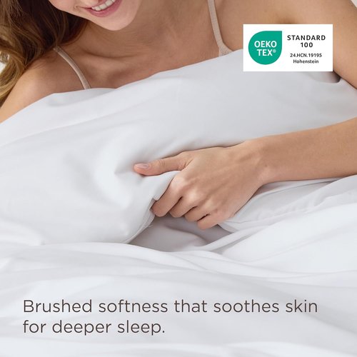 Bedsure Duvet Cover - Queen Size Soft Double Brushed All-Season Bedding, White, Zipper Closure (90"x90")