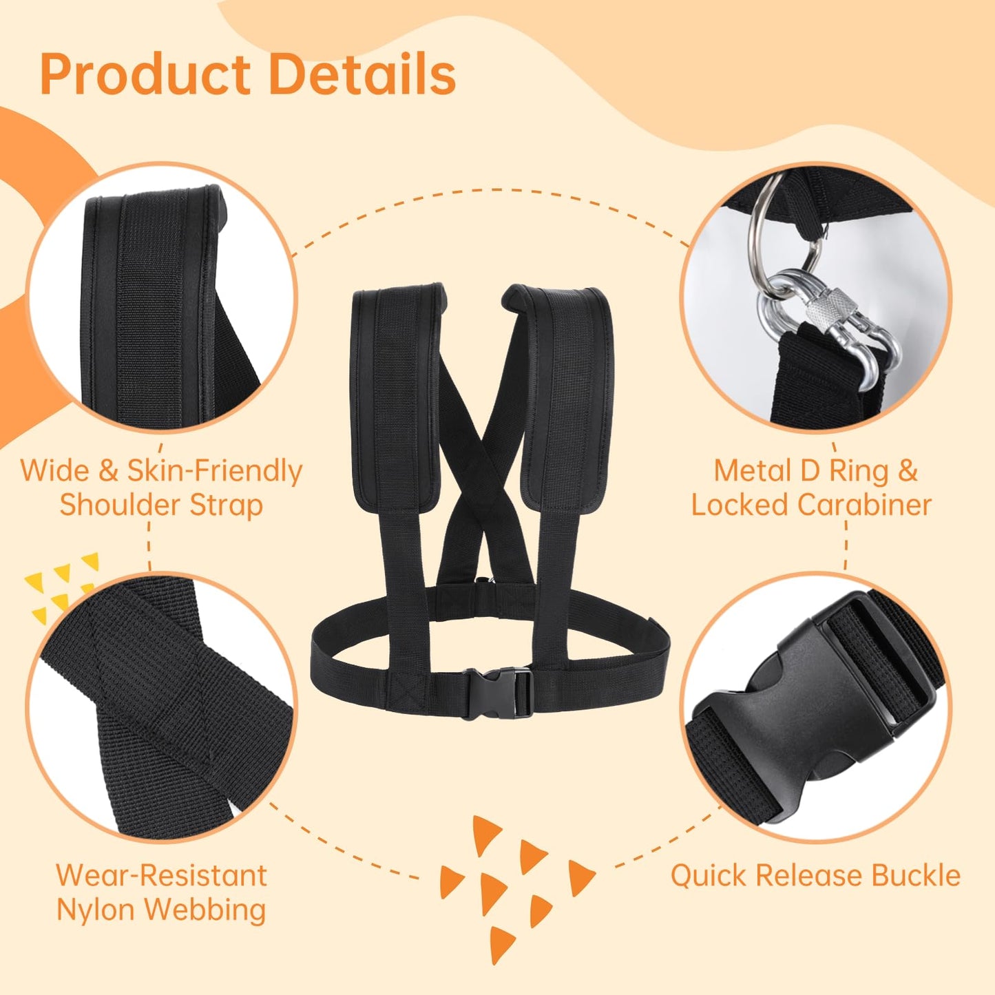 COSYOO 4 PCS Sled Harness for Exercise, Physical Football Running Resistance Training Rope Kit, Tire Pulling Harness Fitness Workout Assistance Equipment Trainer with Adjustable Padded Shoulder Strap