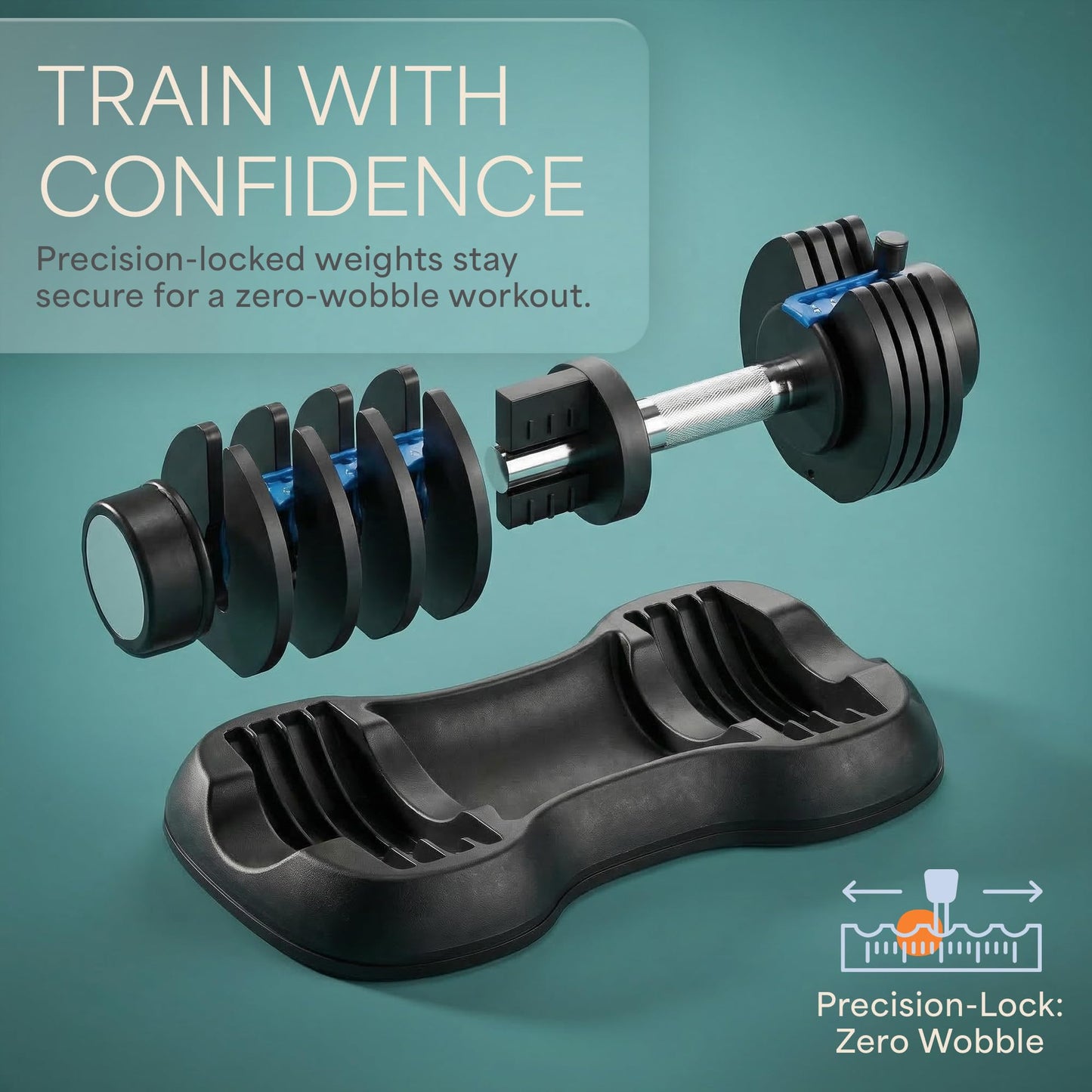 LifePro Powerflow Plus Adjustable Dumbbell Set of 2 with Rack – 5 to 25 lb Pair, Quick-Adjust Dial, Anti-Slip Grip, Space-Saving Hand Weights for Men & Women for Home Gym Strength Training