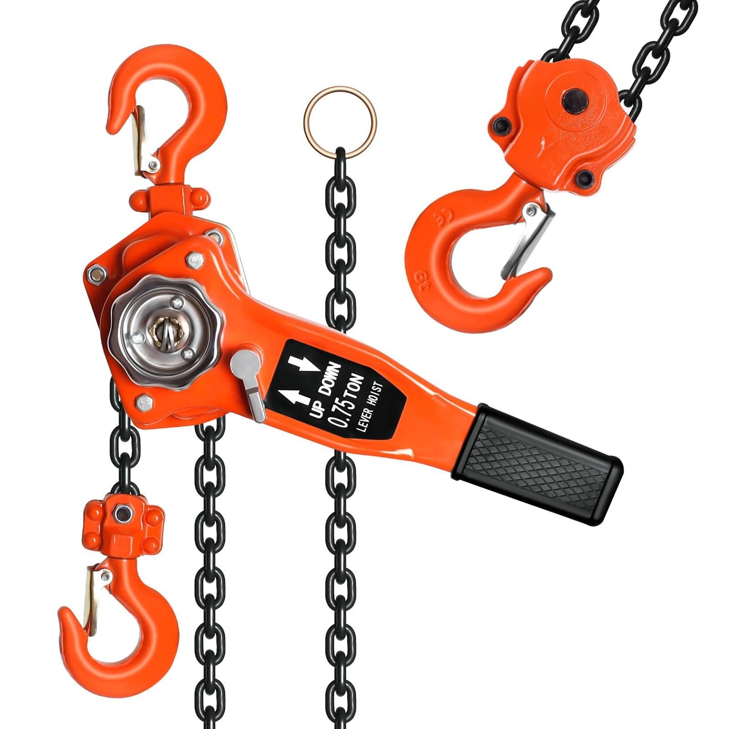 13200lbs Capacity Chain Lift, Heavy Duty G80 Steel Lever Hoist with Dual Brake System and 360° Hook, Durable Come Along for Garage and Farm (6Ton10FT)