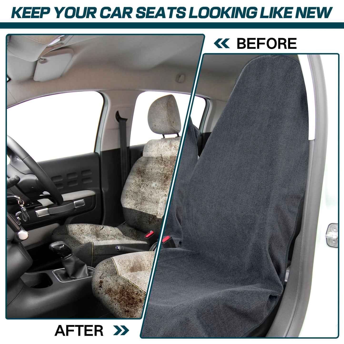 Waterproof Car Seat Protector for Chevy Tahoe, GMC Yukon, Cadillac Escalade, Suburban,Sweat-Absorbent Non-Slip Universal Seat Cover for Running, Gym, Swimming,Machine Washable for Cars, Trucks, SUVs
