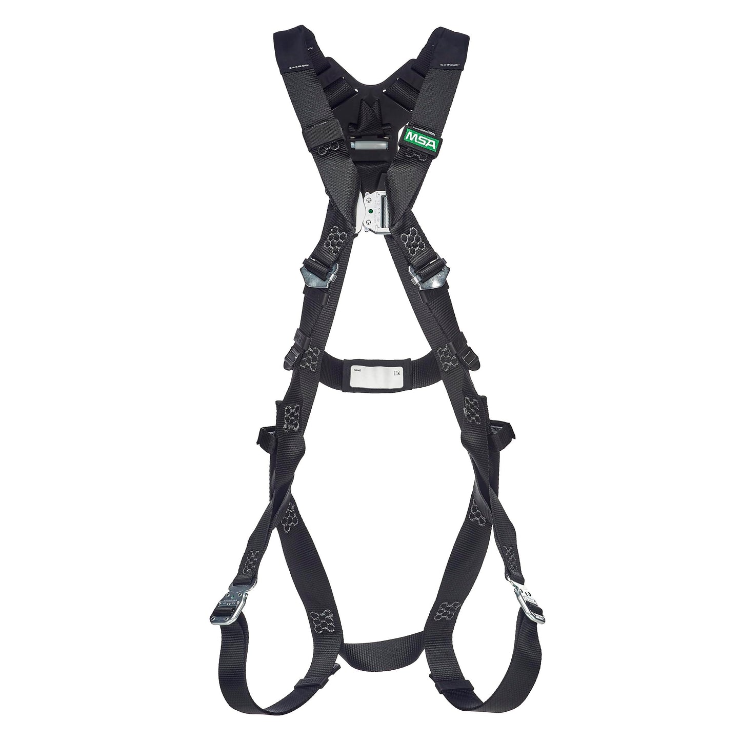 MSA 10252212 V-Form Arc Flash Full-Body Harness, Standard Size, Back D-Ring, Steel Hardware, Quick-Connect Leg Straps, Adjustable Torso, 400 Lb Weight Capacity