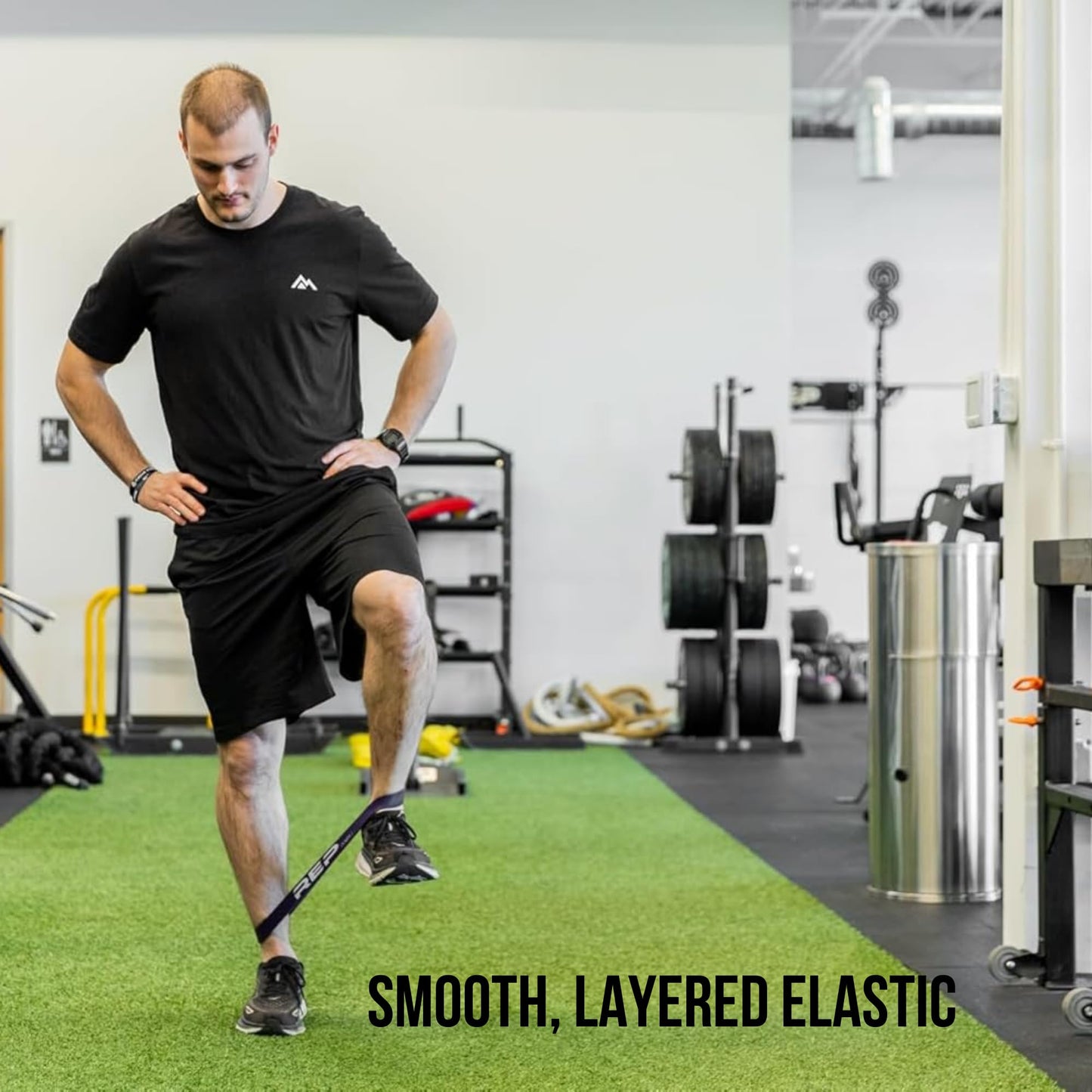 REP Fitness Short Resistance Bands for Strength and Conditioning. Black X-Light Band Pair. 25-65lbs Resistance, 12" Length, 0.85” Wide