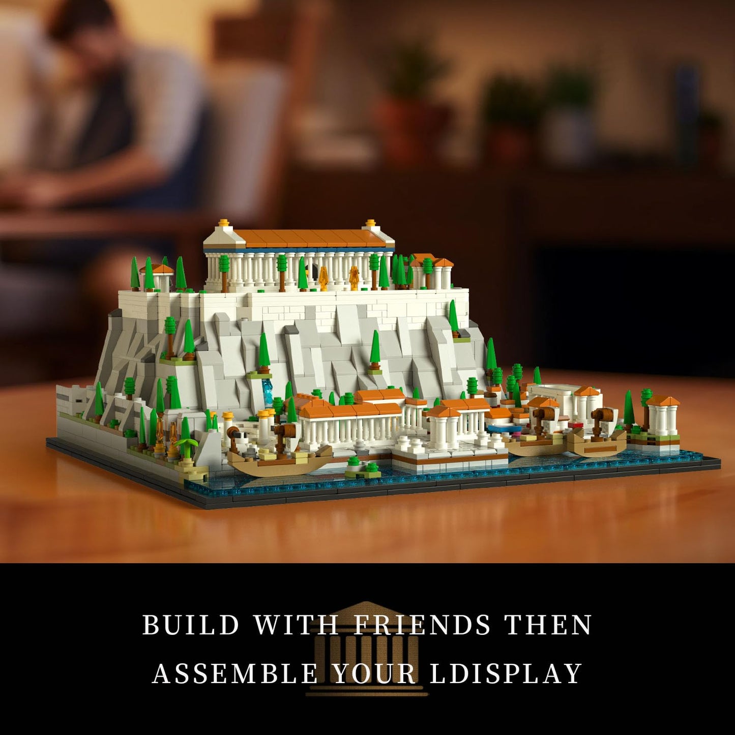 Givenni Architecture The Acropolis in Athens Building Sets; Collectible Model for Adults; Home Décor Model Building Kit, Creative DIY Activity, Famous Landmarks Collection (1947 Pieces)