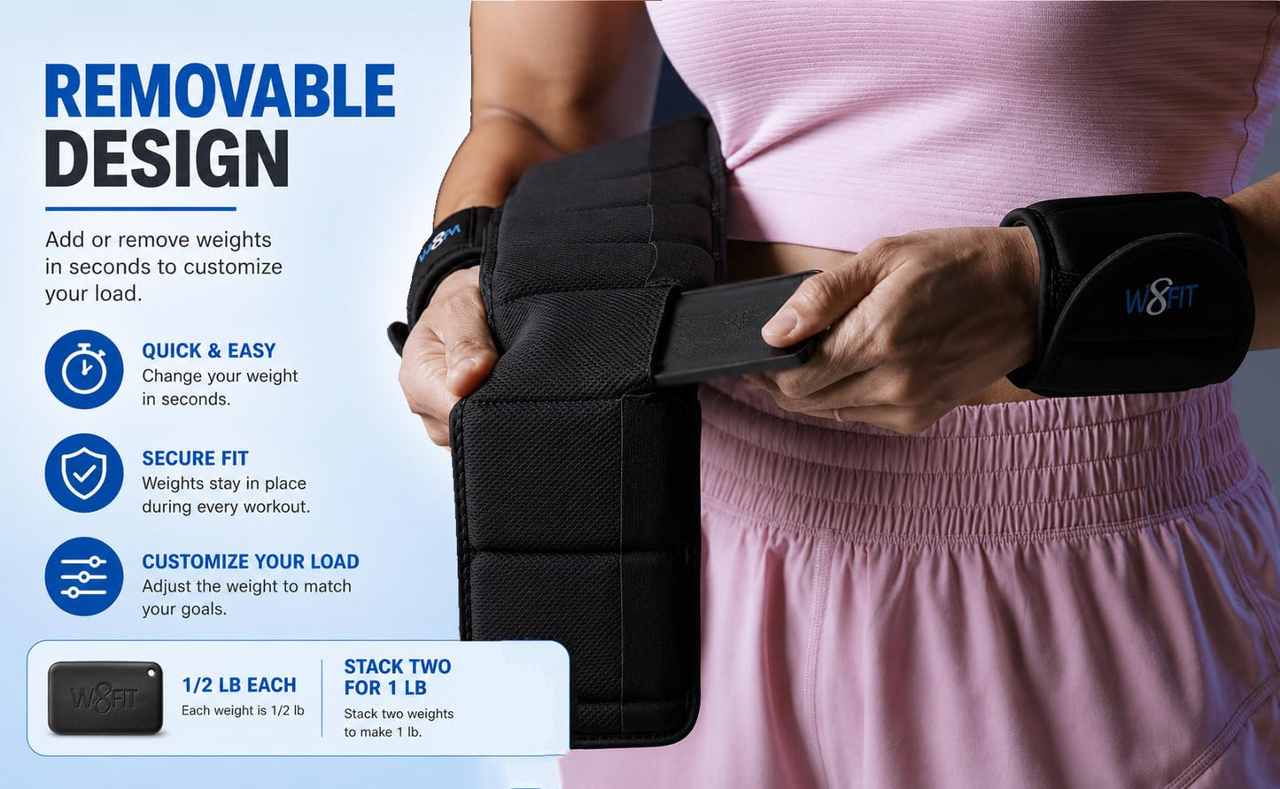 W8FIT Adjustable Weighted Belt for Men & Women – Rucking Belt for Walking, Hiking & Strength Training (6 LB X-Small)